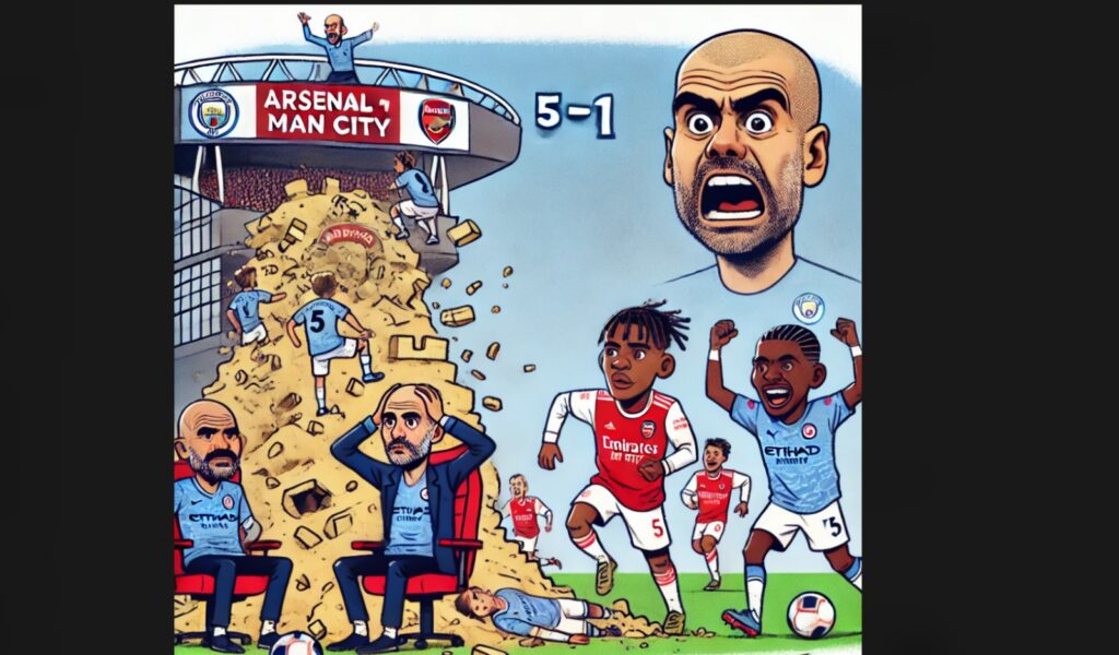 Fading Man City Collapse Again to Another Humiliation: Arsenal Trashing Them 5-1