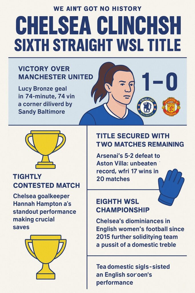 Chelsea Women's Team Clinch Sixth Straight WSL Title in Gritty Win Over Manchester United