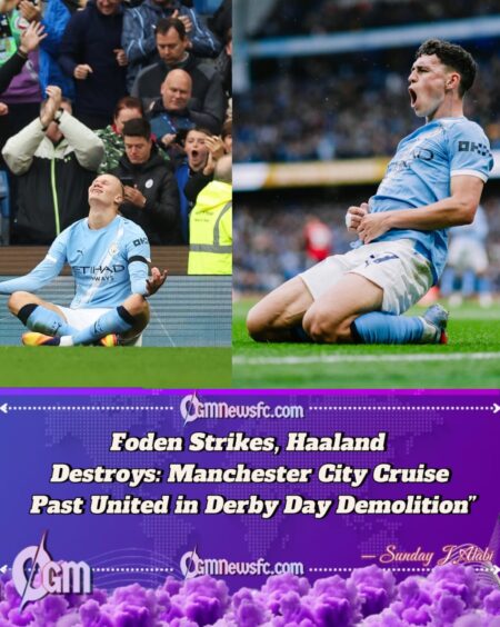 Manchester United’s in Meltdown Foden Strikes, Haaland brace Destroy United in Derby Day Demolition”