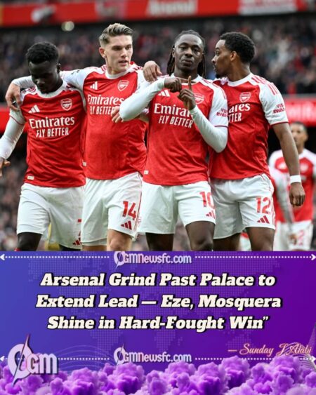 ARSENAL 1–0 CRYSTAL PALACE: EZE STRIKES AGAINST FORMER CLUB AS GUNNERS STAY TOP