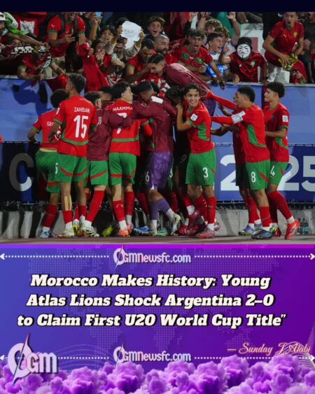 MOROCCO STUNS ARGENTINA 2–0 TO WIN FIRST U20 WORLD CUP TITLE