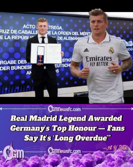 TONI KROOS BEAMS WITH PRIDE AS GERMANY HONOURS HIM WITH ITS HIGHEST NATIONAL AWARD AT THE BERNABÉU