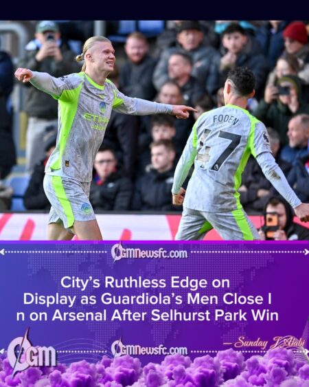 Manchester City Stay on Arsenal’s Heels as Haaland and Cherki Shine in Selhurst Park Statement