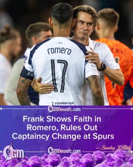 Frank Stands by Romero as Spurs Captain Despite Old Trafford Red Card and Four-Game Ban