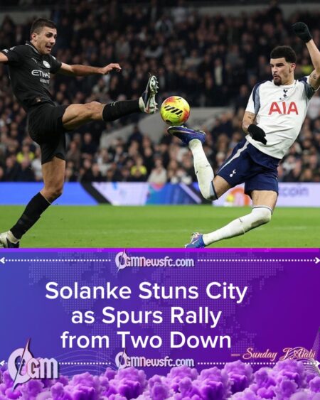 Tottenham 2–2 Manchester City: Solanke’s Scorpion Kick Rescues Spurs as City Stumble in Title Chase