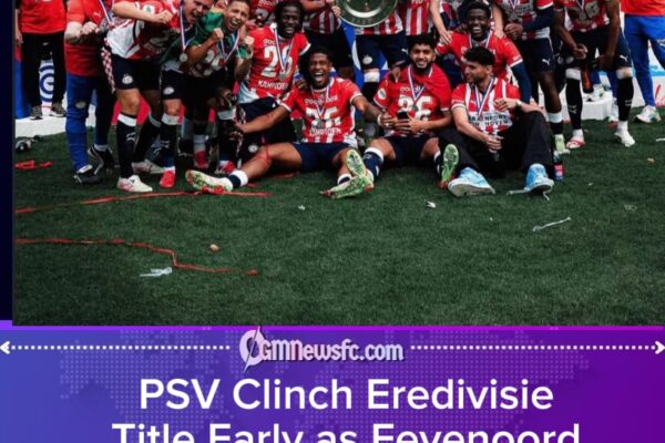 PSV Eindhoven Crowned Dutch Champions After Feyenoord Slip, Secure Title with Games to Spare