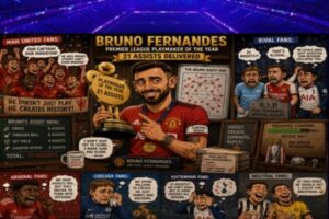 Bruno Fernandes Wins Premier League Playmaker Award With 21 Assists