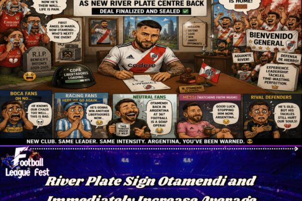 Veteran Defender Otamendi Becomes River Plate’s Latest Reinforcement