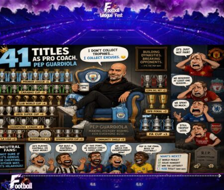 Pep Guardiola Reaches 41 Trophies as Manchester City Continue Football Dynasty