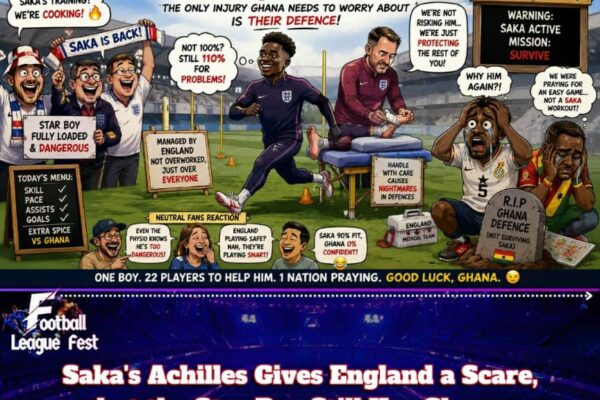 Saka Trains, Ghana's Stress Levels Complete Their Own Fitness Test