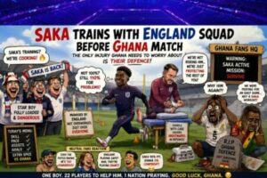 Saka Trains, Ghana's Stress Levels Complete Their Own Fitness Test