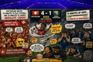 JOHAN MANZAMBI AND CHAOS: SWITZERLAND'S SUBSTITUTE TURNS A FOOTBALL MATCH INTO A NATURAL DISASTER