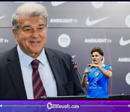 LAPORTA FIRES BACK AS BARCELONA AND ATLÉTICO MADRID TURN JULIÁN ÁLVAREZ TRANSFER INTO FOOTBALL’S LATEST BOARDROOM BLOCKBUSTER